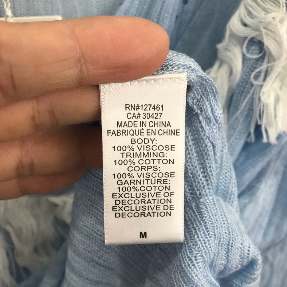 NEW Wildfox Waylon fringe trim v-neck sweater - Picture 4 of 5